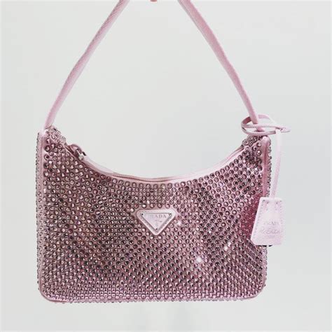 prada pink sparkle bag|rhinestone Prada bag.